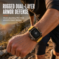 Integrated Smartwatch Band with Protective Case Color Blocking Translucent Sport Strap