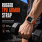Integrated Smartwatch Band with Protective Case Color Blocking Translucent Sport Strap