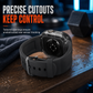 Integrated Smartwatch Band with Protective Case Color Blocking Translucent Sport Strap