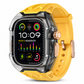 Integrated Smartwatch Band with Protective Case Color Blocking Translucent Sport Strap