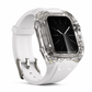 Integrated Smartwatch Band with Protective Case Color Blocking Translucent Sport Strap