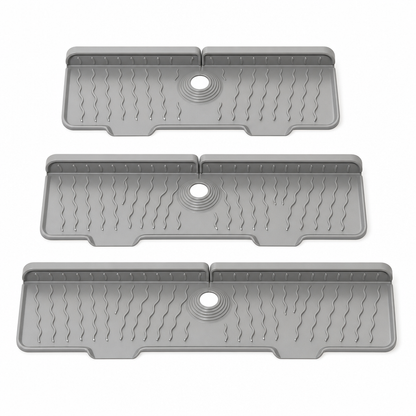 🧽 Silicone Faucet Splash Guard Mat — Drain Fast, Cuttable