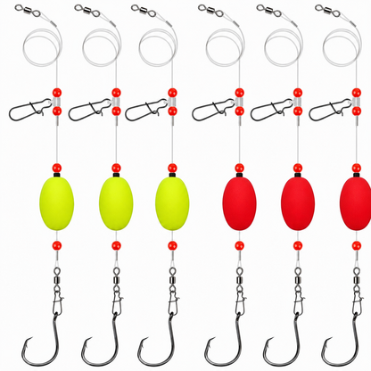 🎣6 Pack Pompano Surf Fishing Rigs with Floats for Flounder Bass Catfish Shark and Bluefish