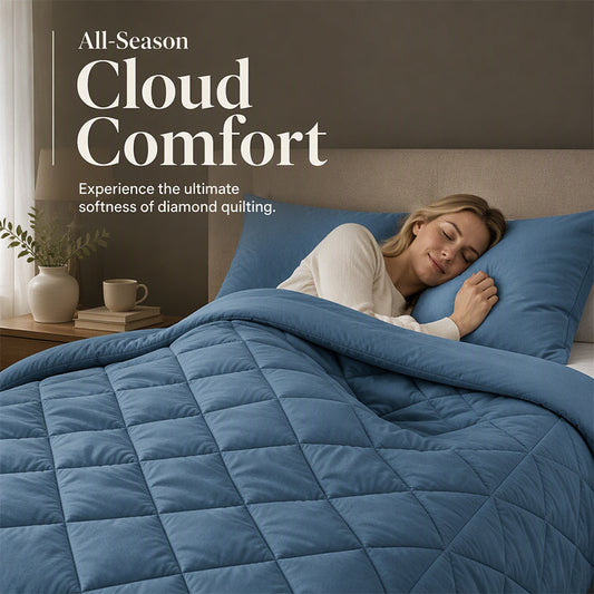 🛏️3-Piece Quilted Comforter Set with Shams