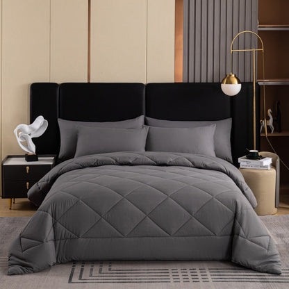 🛏️3-Piece Quilted Comforter Set with Shams
