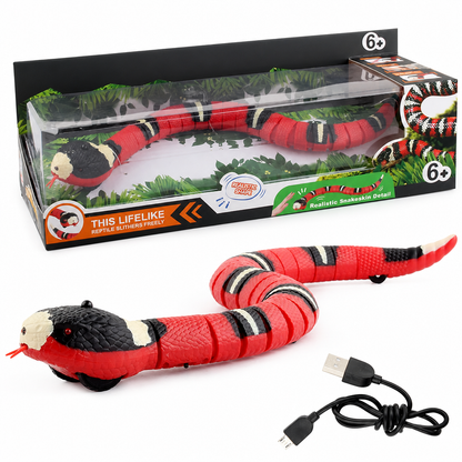 🐍Smart Sensing Electric Snake Toy with Obstacle Avoidance Banded Krait Interactive Prank Toy for Kids