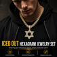 ✨Hip Hop Iced Out Rhinestone Hollow Star of David with 50cm Chain