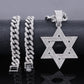 ✨Hip Hop Iced Out Rhinestone Hollow Star of David with 50cm Chain