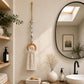 Decorative Beaded Towel Hanger with Wooden Ring
