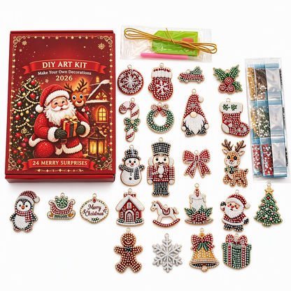 ⏳Time-Limited Special⏰ 24-Day Christmas Countdown Ornament DIY Kit🎄🎅📅
