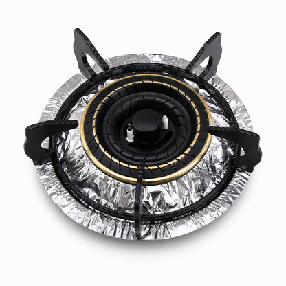 🍳 10-Pack Heavy-Duty Foil Gas Stove Burner Liners – Easy Kitchen Cleanup ✨