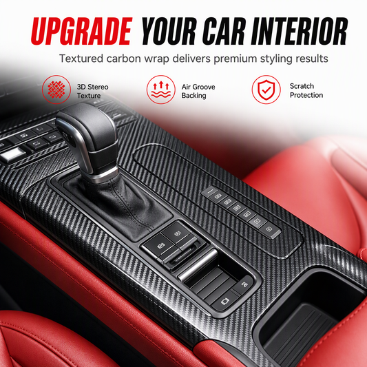 ⏳Buy 1 Get 1 Free! ⏰🚗 3D Carbon Fiber Interior Trim Film – Self-Adhesive Car Wrap