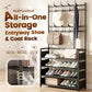 3-in-1 Entryway Coat Rack and Shoe Storage Organizer, 4 or 5 Tiers