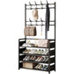 3-in-1 Entryway Coat Rack and Shoe Storage Organizer, 4 or 5 Tiers