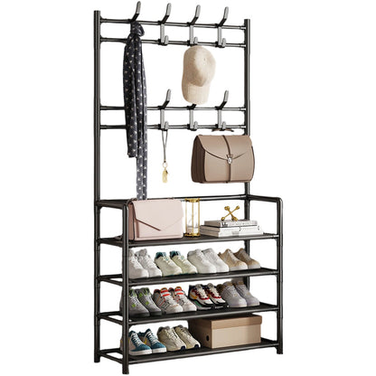 3-in-1 Entryway Coat Rack and Shoe Storage Organizer, 4 or 5 Tiers