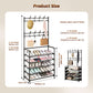 3-in-1 Entryway Coat Rack and Shoe Storage Organizer, 4 or 5 Tiers