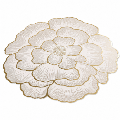 🍽️ LIMITED-TIME 50% OFF! 🌹 Nordic Style Metallic Peony PVC Placemat – Heat Resistant, Non-Slip & Waterproof ✨
