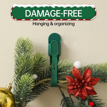 🎄  50% OFF! 🎁 Silicone Christmas Wreath Ties & Traceless Hooks – Reusable, Damage-Free Holiday Decor Hanging Kit ✨