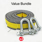 🔧 LIMITED-TIME 50% OFF! 🚗 8-Ton Tow Rope with U-Shackle Hooks – 4m, Reflective, Reinforced Loops ✨