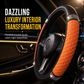 Sparkling Rhinestone Car Steering Wheel Cover Elastic Leather Wheel Protector with Crystals for Auto Interior